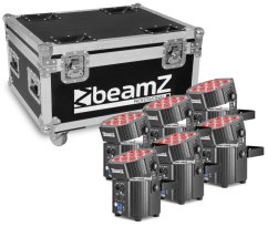 BeamZ BBP60 Uplighter Sada 6 kusů ve Flightcase s nabíječkou
