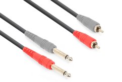 Vonyx CX324-3 kabel 2x 6,3 mm mono jack (M) - 2x RCA (M) 3m
