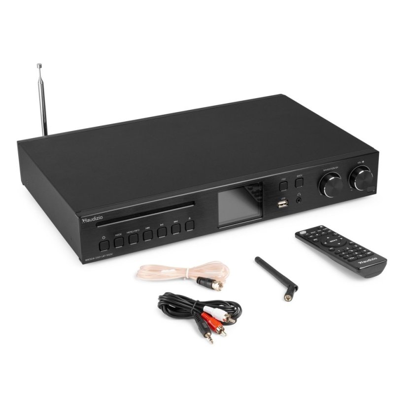 Audizio Brescia Internetové rádio s DAB+, CD přehrávačem a vestavěným zesilovačem, černé