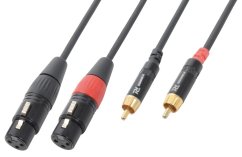 Power Dynamics CX68-3 Cable 2 x XLR Female - 2 x RCA Male 3.0M