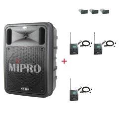MIPRO MA-505 + 3× MU-55L – klopová všesměrová sada, černá