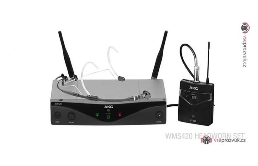 AKG WMS 420 Headset — náhlavní bezdrátový mikrofon - Frekvenční pásmo: Pásmo U1 (606,1–613,9 MHz)