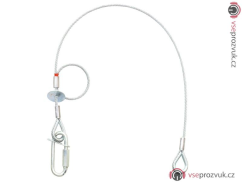 Lanko jistící bond 4 mm x 600 mm s karabinou, stříbrné