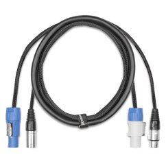 Power Dynamics CX05-1 Audio Combi Cable Powerconnector B - XLR F / Powerconnector A - XLR M 1.5M