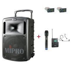MIPRO MA-808 + ACT-32H + MU-53HN – ruční a náhlavní sada, černá