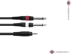 Kabel AC35-30 Jack 3,5 stereo - 2x Jack 6,3 mono, 3 m