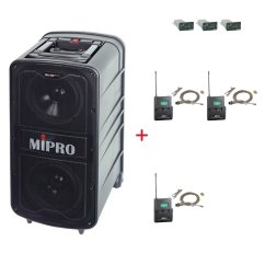 MIPRO MA-929 PLUS + 3× MU-55LS – klopová všesměrová sada, tělová