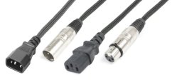BeamZ Professional CX09-15 Light Combi Cable IEC M - XLR M / IEC F - XLR F 15M