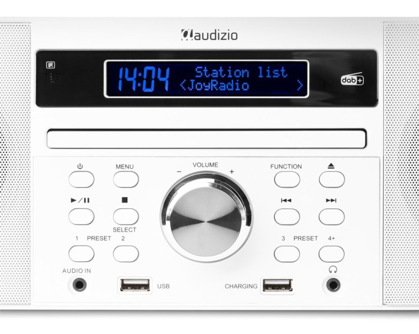 Audizio Prato mikrosystém s FM/DAB+, CD, USB a Bluetooth, bílý