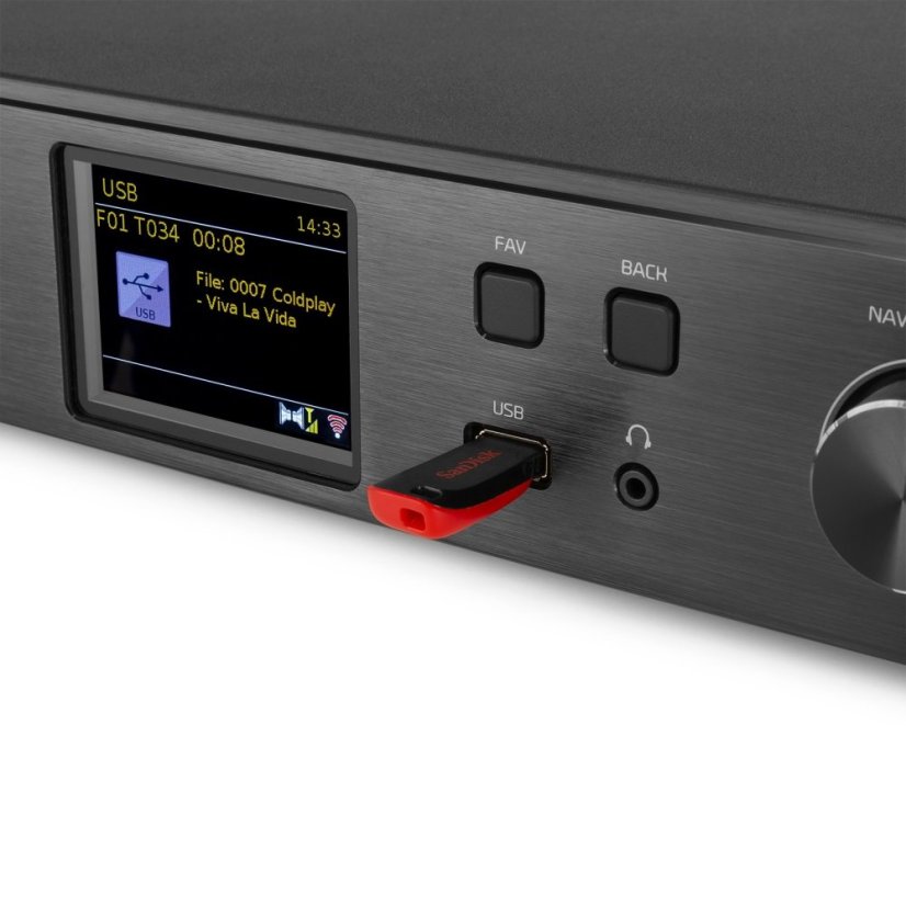 Audizio Brescia Internetové rádio s DAB+, CD přehrávačem a vestavěným zesilovačem, černé