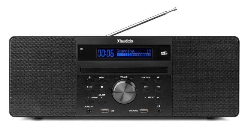 Audizio Prato mikrosystém s FM/DAB+, CD, USB a Bluetooth, tmavé dřevo
