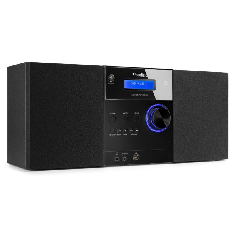 Audizio Metz HiFi mikrosystém s FM/DAB+, černý