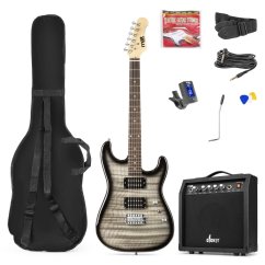 Max GigKit Electric Guitar Pack Quilted Style Black