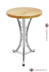 Alutruss bistro stolek, 3-nožka prohnutá