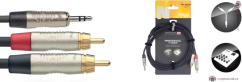 Stagg NYC1,5/MPS2CMR, kabel 2x RCA/mini JACK, 1,5m