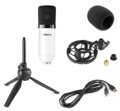 Vonyx CM300W Studiový USB mikrofon, bílý