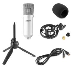 Vonyx CM300S Studiový USB mikrofon, titanium
