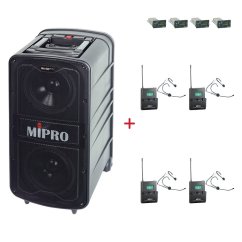 MIPRO MA-929 PLUS + 4× MU-55HN – náhlavní všesměrová sada, černá