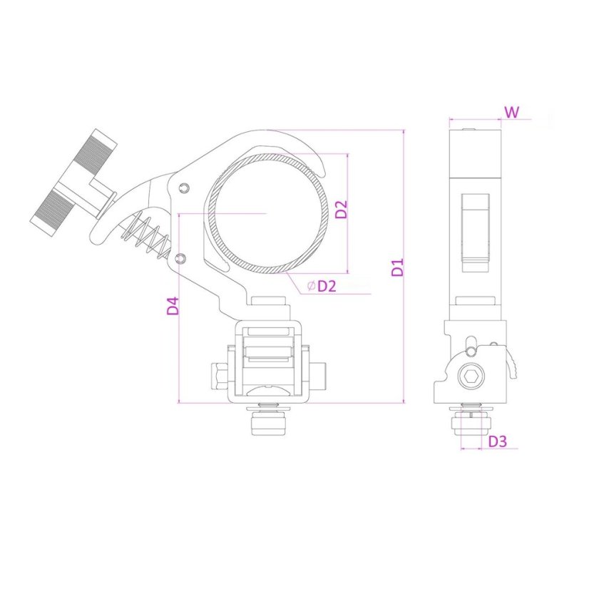BeamZ BC50B-150F Foldable Quick Release Clamp Black
