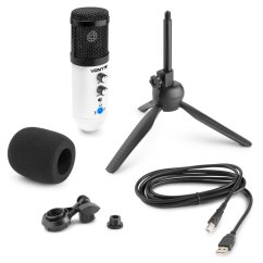 Vonyx CM320W Studiový USB mikrofon s echem, barva bílá