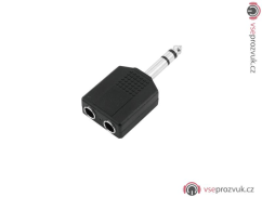 Redukce, Jack zástrčka stereo - 2x Jack zásuvka stereo
