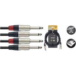 Stagg NTC6PR, kabel dvojitý mono JACK/JACK, 6m