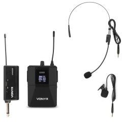 Vonyx WM55B Wireless bodypack microphone Plug-and-Play set UHF
