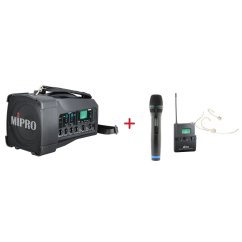 MIPRO MA-100D + ACT-32H + MU-55HNS – ruční a náhlavní sada, tělová