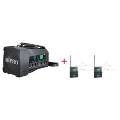 MIPRO MA-100D + 2× MU-55HNS – náhlavní všesměrová sada, tělová