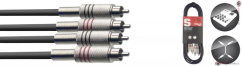 Stagg STC1C, kabel 2x RCA/2x RCA, 1 m