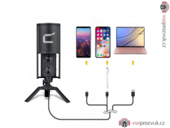 Comica STM-USB stolní kondenzátorový mikrofon pro podcasty, youtube videa, zpěv
