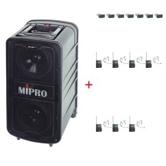 MIPRO MA-929 PLUS + 7× MU-506H – náhlavní kardioidní sada, černá