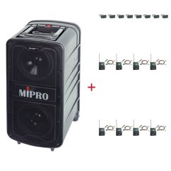 MIPRO MA-929 PLUS + 8× MU-55LS – klopová všesměrová sada, tělová