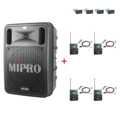 MIPRO MA-505 + 4× MU-55LS – klopová všesměrová sada, tělová
