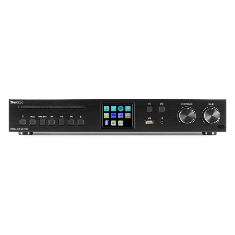 Audizio Brescia Internetové rádio s DAB+, CD přehrávačem a vestavěným zesilovačem, černé
