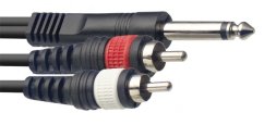 Stagg SYC3/P2CM E, kabel 2x RCA/JACK, 3m