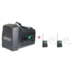MIPRO MA-200D + 2× MU-506HS – náhlavní kardioidní sada, tělová