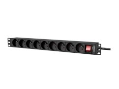 CAYMON PSR109FS - racková zásuvka s předním vypínačem