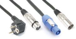 Power Dynamics CX03-10 Audio Combi Cable Schuko - XLR F / Powerconnector A - XLR M 10M