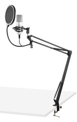 Vonyx CMS300S set studiového USB mikrofonu, stříbrný