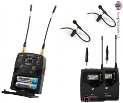 Dvoukanálový kamerový přijímač Wisycom MPR52 + 2x klopový mikrofon Sanken cos 11d černý a dva vysíla