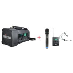MIPRO MA-100D + ACT-32H + MU-55HN – ruční a náhlavní sada, černá