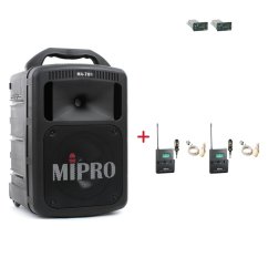 MIPRO MA-708 + 2× MU-53LS – klopová kardioidní sada, tělová