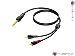 ProCab CLA719/1,5 - Jack 6,3 - 2x RCA - 1,5m