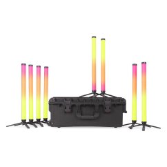 BeamZ Professional Hera S Set — 8 LED trubic 50 cm v nabíjecím kufru (RGBMA, IP65)