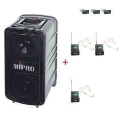 MIPRO MA-929 PLUS + 3× MU-53HNS – náhlavní kardioidní sada, tělová