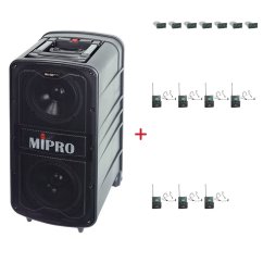 MIPRO MA-929 PLUS + 7× MU-53HN – náhlavní kardioidní sada, černá