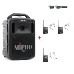 MIPRO MA-708 + 3× MU-506H – náhlavní kardioidní sada, černá