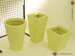 Květináč ze skleněných vláken, žlutý, čtvercový, 45 cm