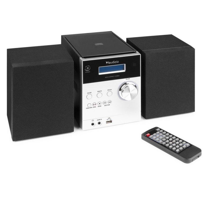 Audizio Metz HiFi mikrosystém s FM/DAB+, hliník